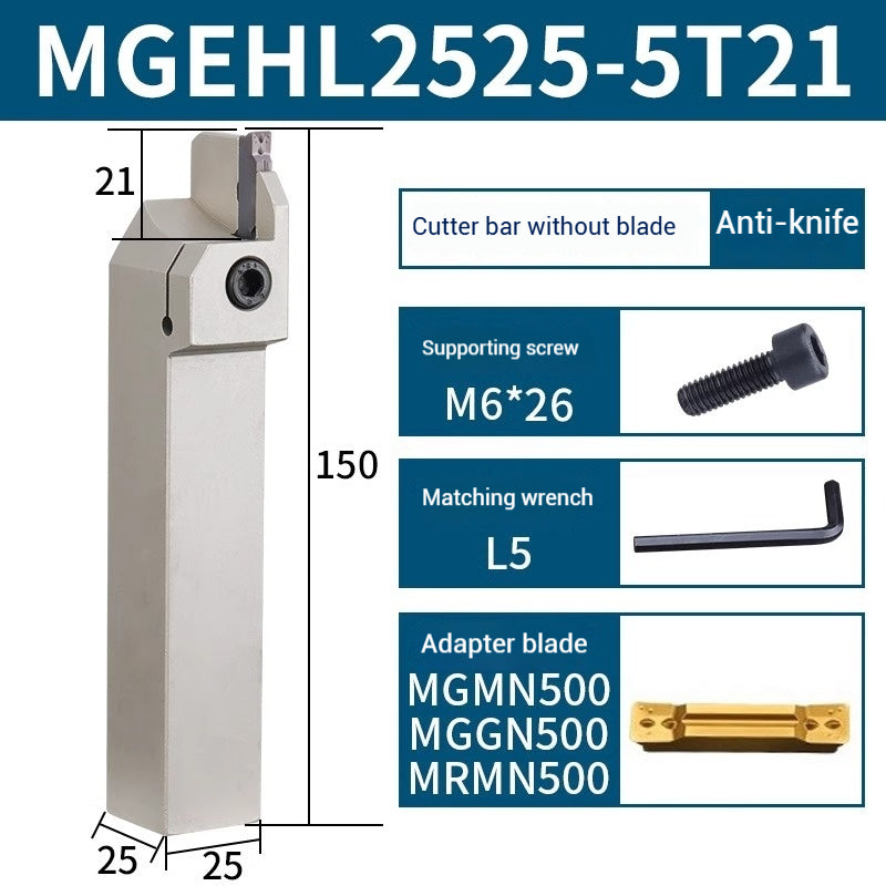 1021-CNC grooving toolholder spring steel toolholder vibration resistant and hardened MGEHR/L series lathe machine clamped grooving toolholder Shandong Denso Pricision Tools Co.,Ltd.